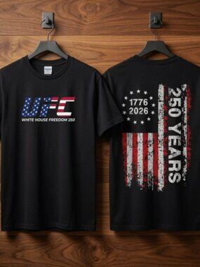 UFC Freedom 250 250 Years American Flag Patriotic Graphic Tee Shirt